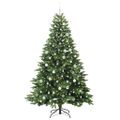 vidaXL Umelý vianočný stromček s 300 LED-i Zelená 210 cm PE a PVC