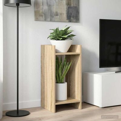 vidaXL Stojan na rastliny s poličkou Sonoma dub 30 x 30 x 60 cm
