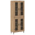 vidaXL Highboard 2 ks Remeselný dub 69,5 x 34 x 180 cm