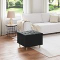 vidaXL Ottoman s Úložným Priestorom Čierny 60 x 60 x 45 cm Zamat