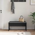 vidaXL Predsieňová lavica s vankúšom Čierny dub 83 x 38 x 40 cm
