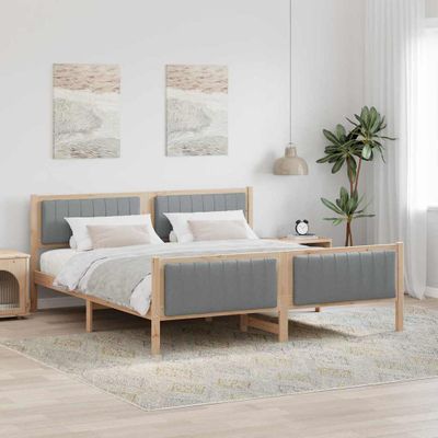 vidaXL Rám postele Hnedá a svetlo šedá 180 x 200 cm Borovicový masív