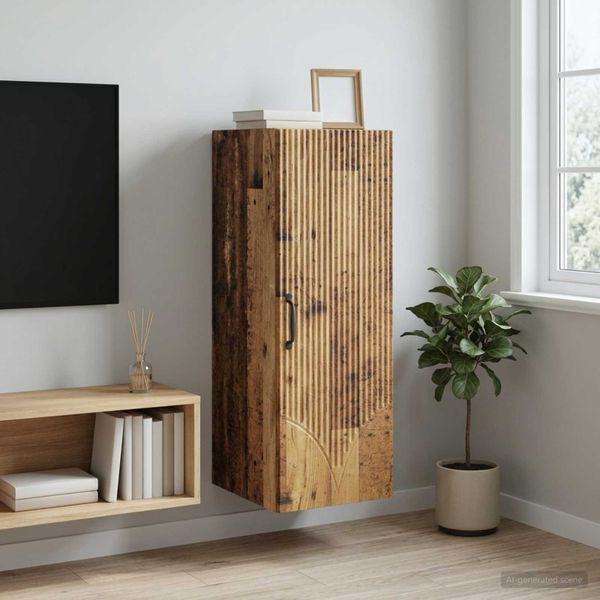 vidaXL Nástenná skrinka 33 x 34,5 x 90 cm Kompozitné drevo Staré drevo