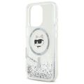 Karl Lagerfeld puzdro pre iPhone 16 Pro 6,3" KLHMP16LLGCHSGH priehľadné Hard Liquid Glitter Choupette Head MagSafe