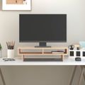 vidaXL Stojan na monitor 60x27x14 cm masívna borovica