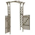 vidaXL Pergola s bránkou 116x40x204 cm sivá masívne jedľové drevo