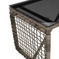 vidaXL Vonkajší stôl Šedá a čierna 80 x 40 x 40 cm PE ratan a sklo