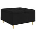 vidaXL Ottoman s Úložným Priestorom Čierny 80 x 80 x 45 cm látka