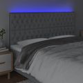 vidaXL Čelo postele s LED bledosivé 180x7x118/128 cm látka