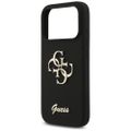 Puzdro Guess Silicone Big 4G Script pre iPhone 17 Pro čierne