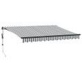 vidaXL Automaticky zaťahovacia markíza LED antracit a biela 350x250 cm