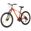 vidaXL Horský bicykel 21 rýchlostí 27,5" koleso 38 cm rám červený