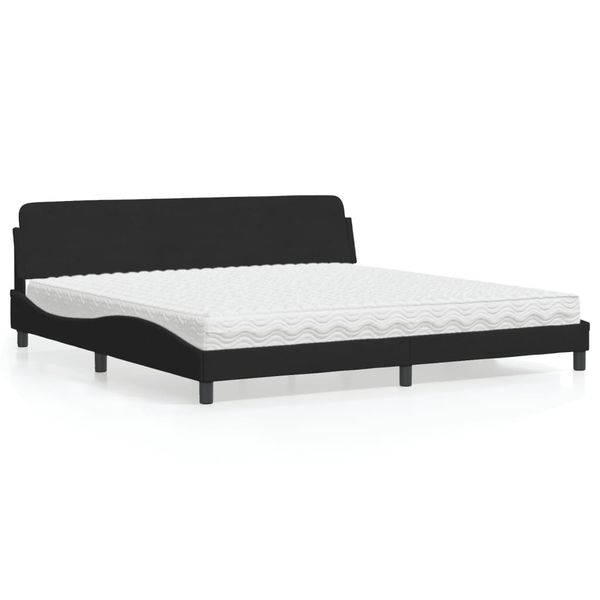 vidaXL Posteľ s matracom Dover čierna 200x200 cm zamat