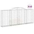 vidaXL Oblúkové gabionové koše 10 ks 300x30x120/140 cm pozink. železo
