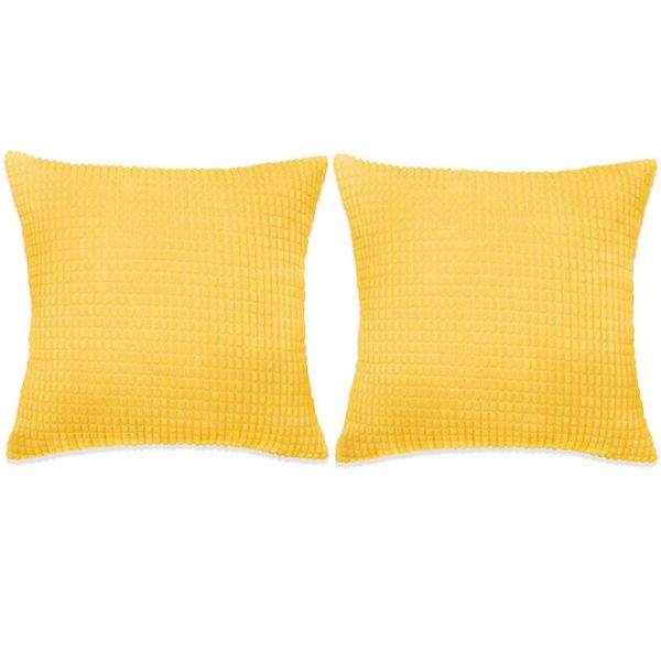 vidaXL Sada dekoratívnych vankúšov, 2 ks, velúr, 60x60cm, žltá