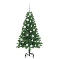 vidaXL Umelý vianočný stromček Zelená 120 cm PVC a Oceľ a Plast