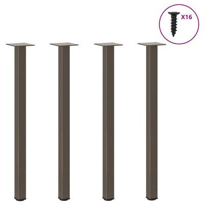 vidaXL Nohy konzolového stolíka 4 ks, prírodná oceľ, 72-74 cm, oceľ