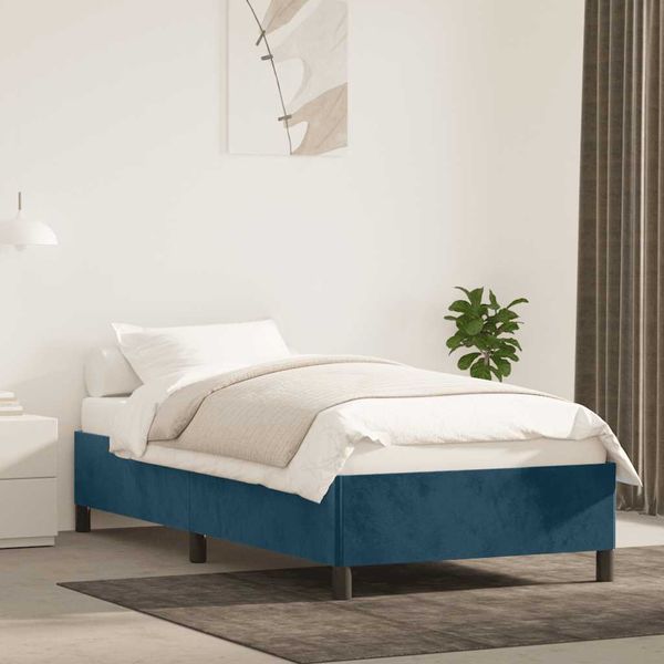 vidaXL Posteľ bez matraca tmavomodrý 80x200 cm zamat