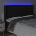 vidaXL Čelo postele s LED čierne 147x16x118/128 cm umelá koža