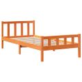 vidaXL Posteľný rám s čelom voskový hnedý 90x190 cm borovicový masív