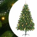 vidaXL Vianočný stromček s 300 LED-i so stojanom Zelená 180 cm PE
