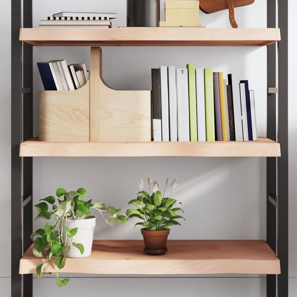 vidaXL Nástenná polica 100x50x(2-6) cm neošetrený dubový masív