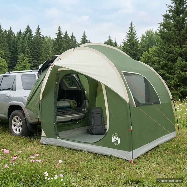 vidaXL Auto Stan Zelená 239 x 210 x 210 cm Polyester a oceľ