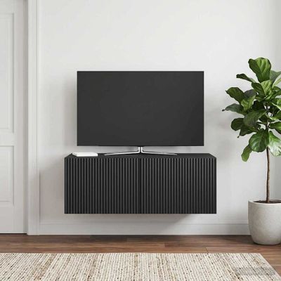 vidaXL Nástenná TV skrinka 78,5 x 41 x 30 cm Čierna Kompozitné drevo