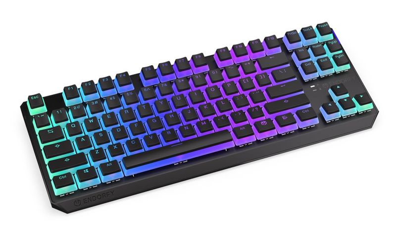 Endorfy herná klávesnica Thock TKL Wireless Red Pudding / RGB / red sw. / bezdrôtová / mechanická / US layout / čierna Klávesnica, herná, bezdrôtová, mechanická, skrátená, Kailh Red, RGB podsvietenie, US layout, Bluetooth, USB, USB-C, čierna