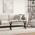 vidaXL Konferenčný stolík v tvare X 110x40x45,5 cm borovica a oceľ