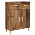vidaXL Highboard Staré drevo 69,5 x 34 x 180 cm Kompozitné drevo