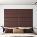 vidaXL Nástenné panely 12 ks hnedé 90x30 cm umelá koža 3,24 m²