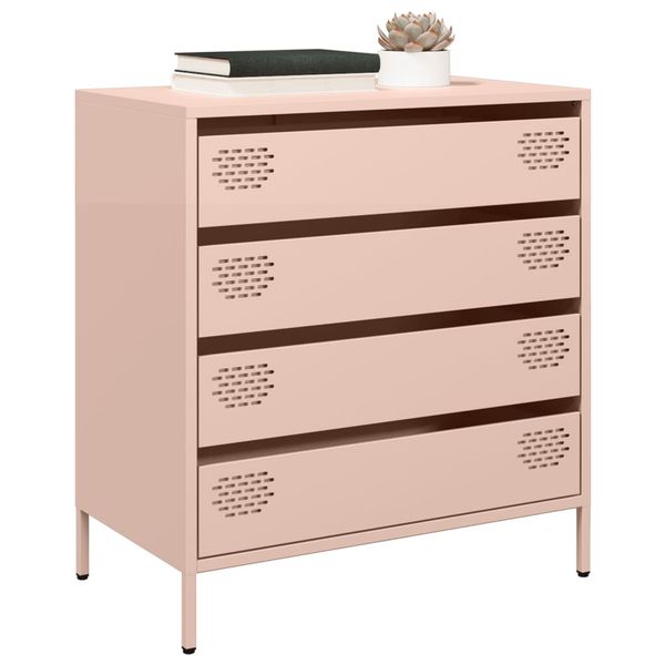 vidaXL Komoda ružová 68x39x73,5 cm oceľ valcovaná za studena