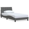 vidaXL Rám postele bez matraca Hanko tmavosivá 100x200 cm látka