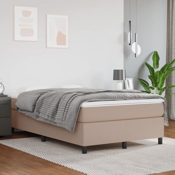 vidaXL Posteľný rám s boxspringom kapučínový 120x200 cm umelá koža