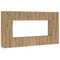 VidaXL 8 dielna súprava nástennej TV skrinky Artisan Oak