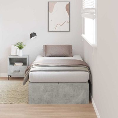 vidaXL Rám postele s úložným prostorem Betónová šedá 100 x 200 cm