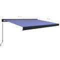 vidaXL Ručne zaťahovacia kazetová markíza modro-biela 400x300 cm