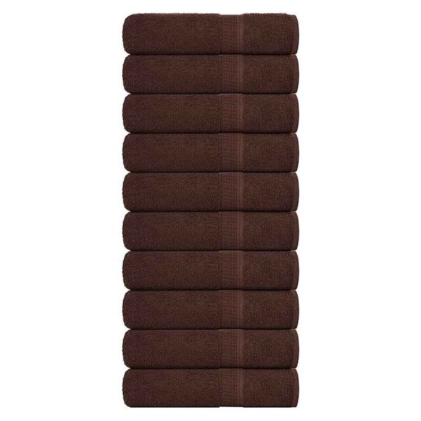 vidaXL Utierky na ruky FROGN 10 ks hnedé 50x100 cm 360 g/m²
