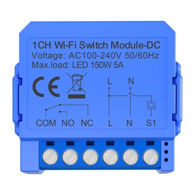 Inteligentný 1-kanálový spínací modul WiFi s beznapäťovým DC kontaktom Avatto WSM16-DC-1
