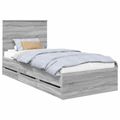 vidaXL Rám postele Sivý Sonoma 75 x 190 cm Inžinierske drevo