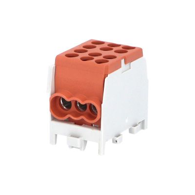 Svorkovnice rozbočovací HLAK 25 1/4 M2, 100A, 1pól., AL/CU, IP20, hnedá, na DIN /2080171
