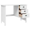 vidaXL Stôl s priehradkami HILL Biela 100 x 45 x 74 cm
