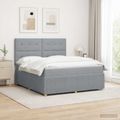 vidaXL Posteľ boxspring s matracom Svetlosivá 180 x 200 cm Látka