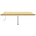 vidaXL Automatická markíza s LED a senzorom vetra 500x350cm žlto-biela