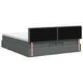 vidaXL Ottoman posteľ s matracom a LED Tmavosivá 200 x 200 cm Látka