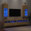vidaXL TV skrinky s LED svetlami 2 ks dub sonoma 30,5x30x90 cm