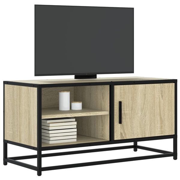vidaXL TV skrinka dub sonoma 80x34,5x40 cm kompozitné drevo a kov