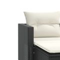 vidaXL Záhradná pohovka 2-miestna s taburetkami čierna polyratan