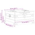 vidaXL storage box Biela 78 x 78 x 45 cm Masívne borovicové drevo